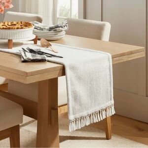 Hearth & Hand Cream Textured Table Runner 14 in x 72 in NWT